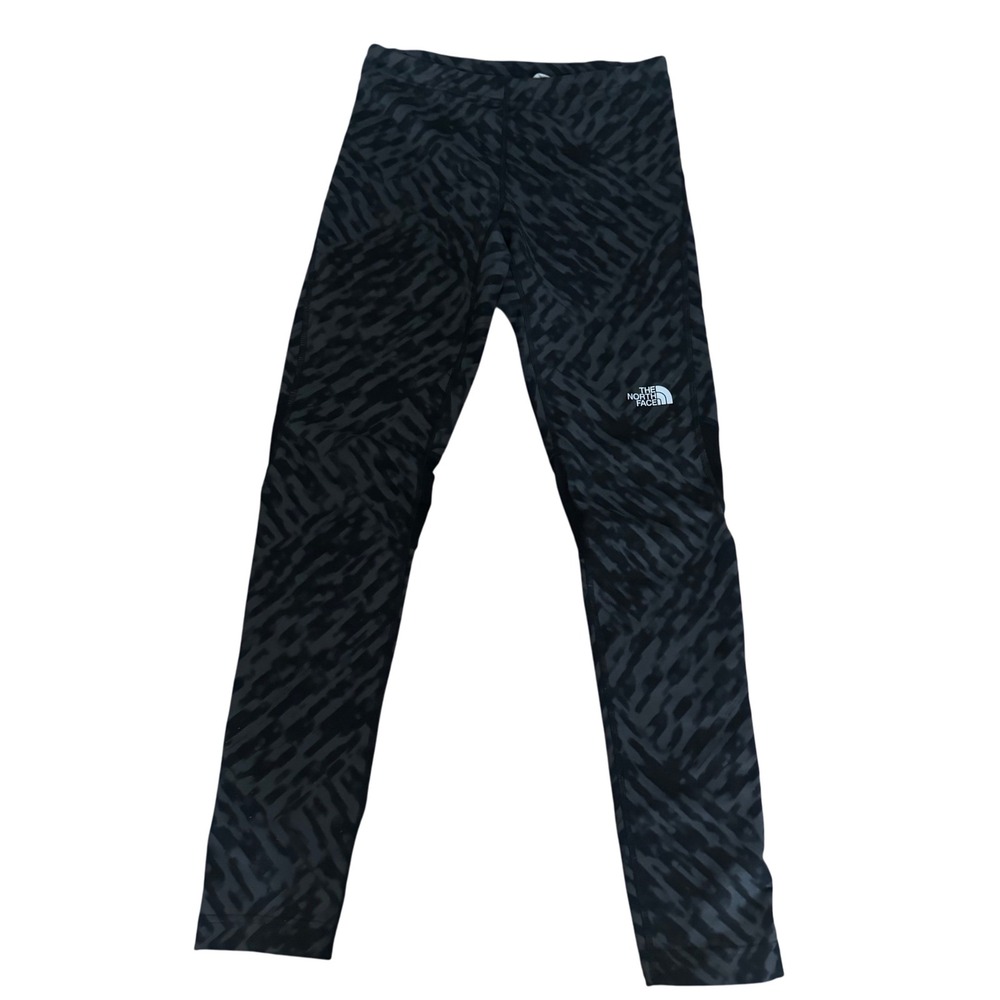 The North Face Women S Black Gray Abstract Print Running Leggings‎ Pants Zipper